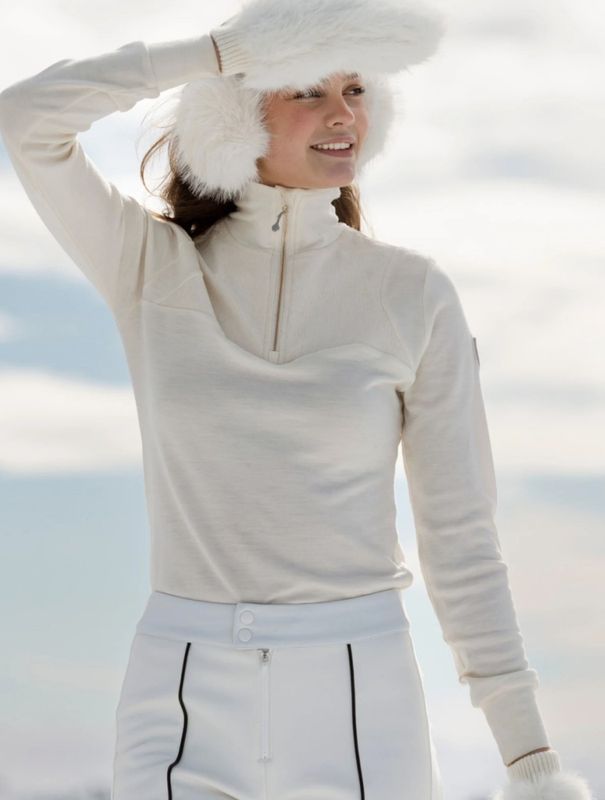 Sirdal Merino Cord Half-Zip Snow White