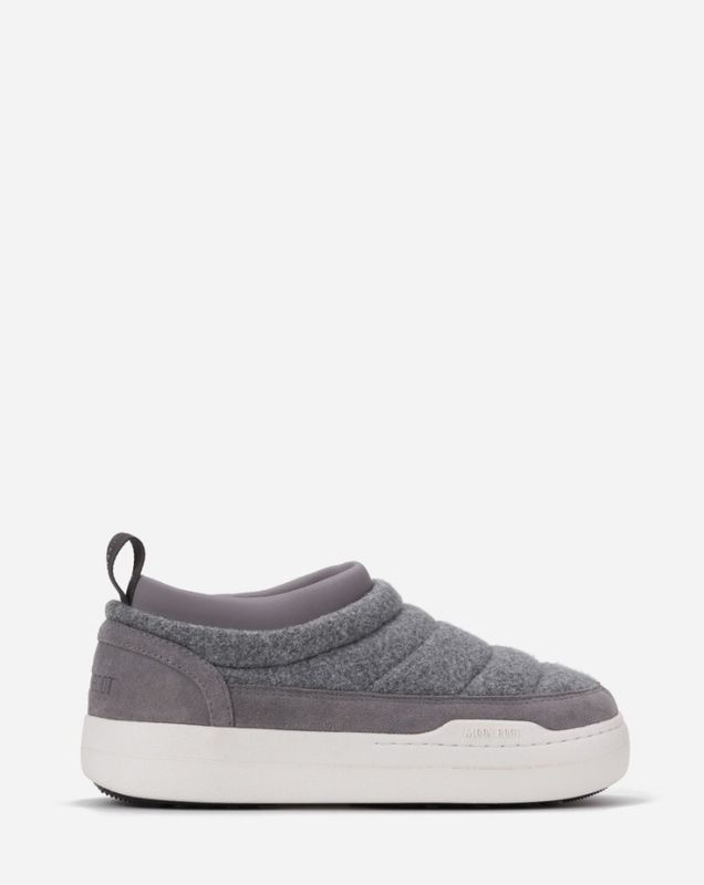 MOON BOOT PARK SOFT GREY FELT SNEAKERS