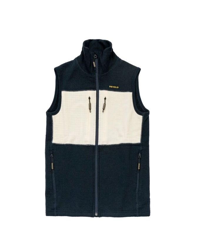 Egga Grid Merino Vest Wmn Ink / Offwhite